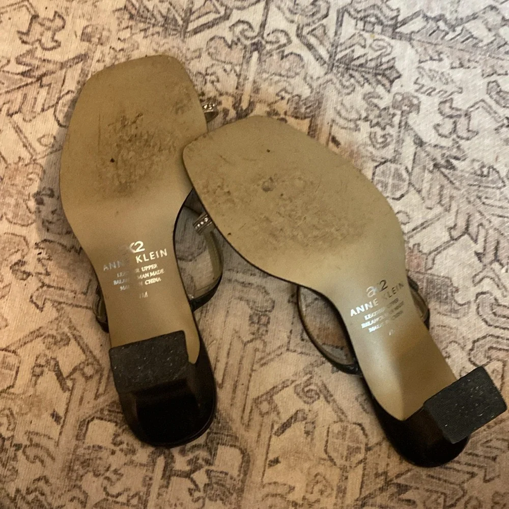 AnneKlein towering ,strap sandal